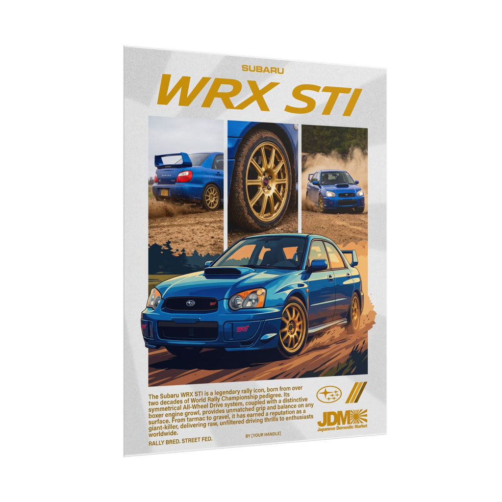 Subaru WRX STI Poster – Blue JDM Rally Wall Art (Rolled Print)