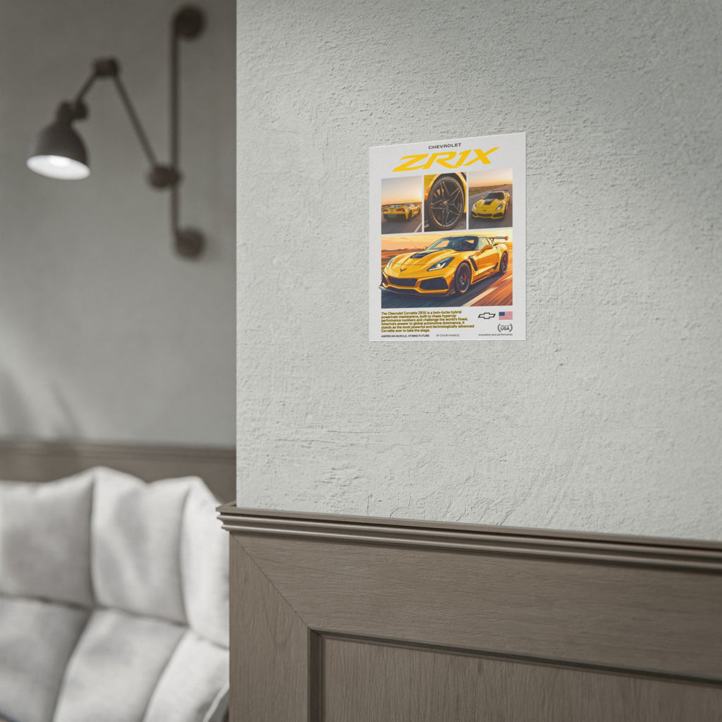 Chevrolet Corvette ZR1X Poster – Yellow American Muscle Wall Art (Rolled Print)