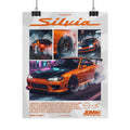 Nissan Silvia S15 Poster – Orange JDM Drift Wall Art (Rolled Print)