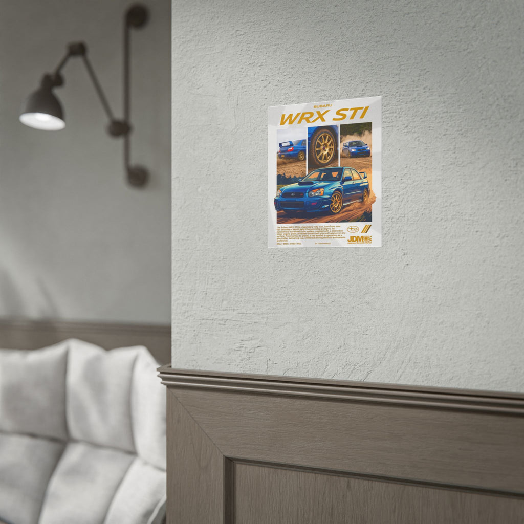Subaru WRX STI Poster – Blue JDM Rally Wall Art (Rolled Print)